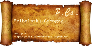 Pribelszky Csongor névjegykártya